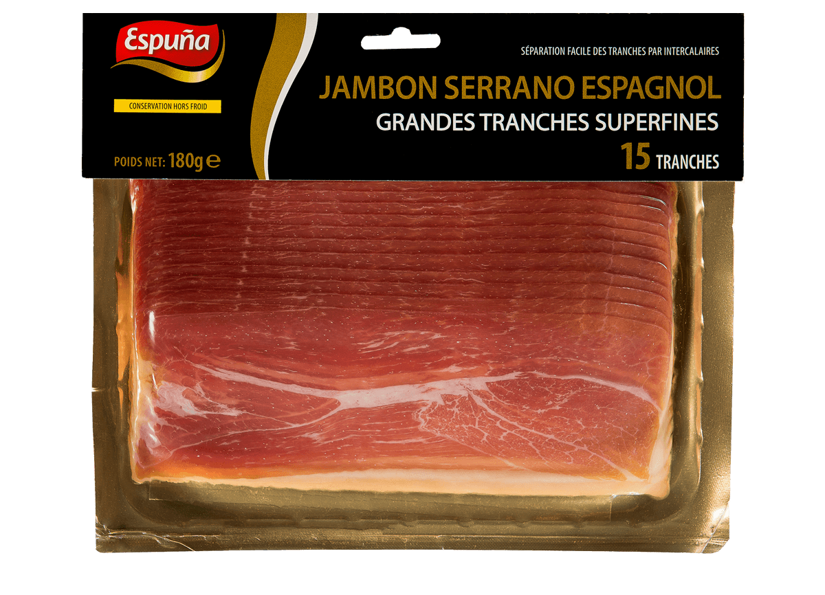 Jambon serrano bodega grandes tranches superfines 180g