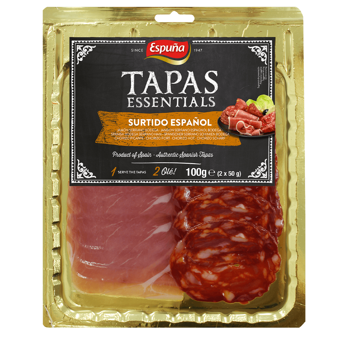 Assortiment j.serrano et chorizo fort 2x50g
