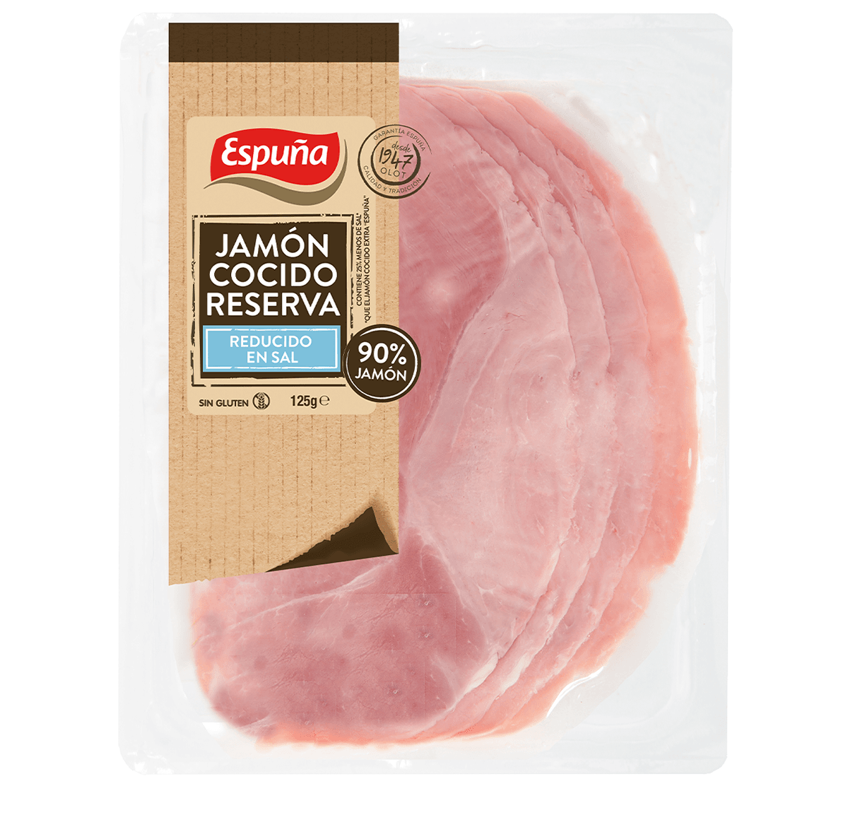 Jambon cuit réduit en sel 125g - 92% jambon